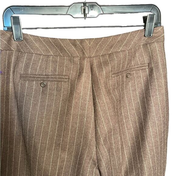 Vintage Pendleton Wool Trousers Womens 10P High Rise Brown Pinstriped Casual - Picture 5 of 9